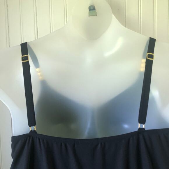 BEYOND CONTROL Retail $139 Black Citizen Blouson Romper Swimsuit Size 16 - Picture 6 of 8